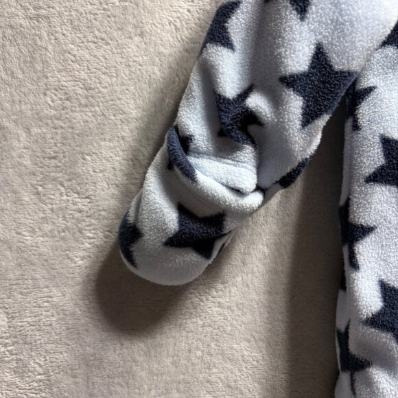Old Navy Boys Fleece Blue Star Teddy Bear Hooded Footie Bunting 6-12 Month - Picture 3 of 9